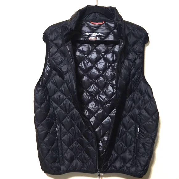 Hawke & Co Down Packable Puffer Zip Up Vest Black & Gray Men's Size Large - Picture 3 of 11